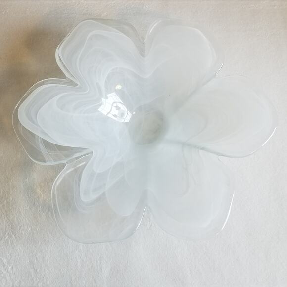 Vintage Obestdorfer Glashutte Mundgeblasen Open Flower Blown Glass Art Bowl Dish - Picture 14 of 16